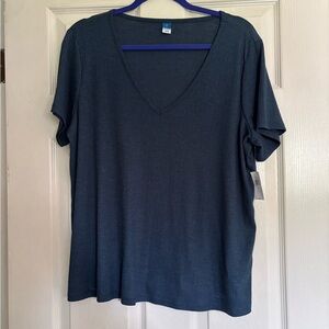 Old Navy Deep Blue V-Neck Short Sleeve Tee